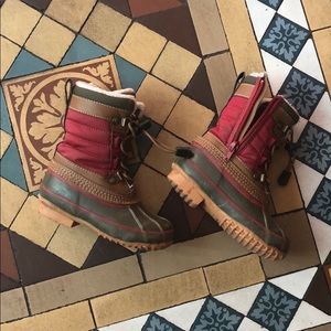 Lands End Kids Lined Winter Duck Boots size 9M